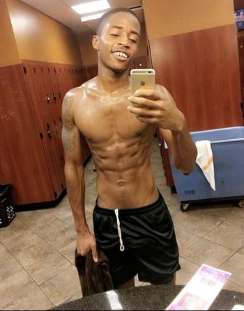 nude daddybackwood doing ebony selfie